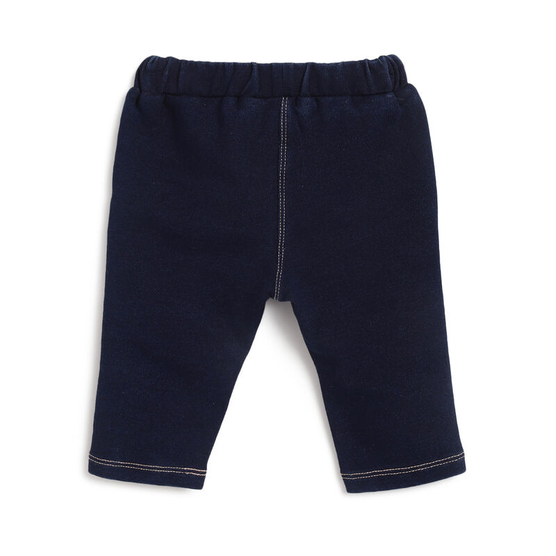 Girls Dark Blue Applique Long Trousers image number 1